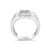 Early 21st Century .925 Sterling Silver Diamond Accent Miracle-Set 9 Stone Ridged Band Gentlemen's Fashion Ring (I-J Color, I3 Clarity) - Size 11 For Sale - Image 5 of 7