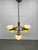 Art Deco Czech Brass Chandelier with Cream Glass, 1920s For Sale - Image 11 of 14