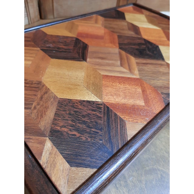 Vintage Mixed Wood Checkered Box For Sale In Fayetteville, AR - Image 6 of 9