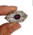 Art Deco 10k White Gold Art Deco Filigree Brooch Amethyst Antique Ornate Pin Estate Piece For Sale - Image 3 of 10