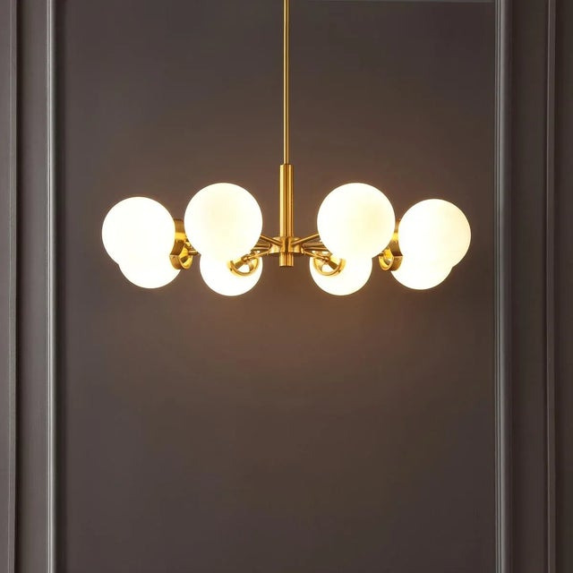 Modern Prosie 8-Light 32" Chandelier in Gold For Sale - Image 3 of 3