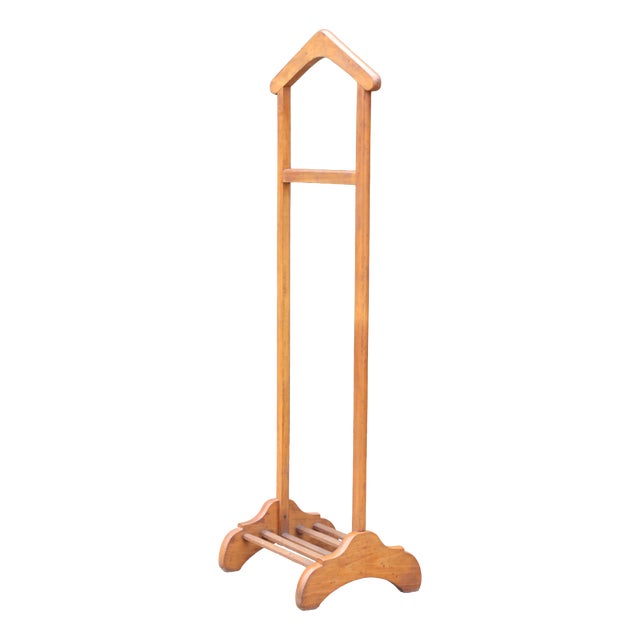 Mid-Century Modern Sculptural Wood Gentleman's Valet Stand, 1960s For Sale