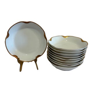 Vintage Haviland & Co. Limoges Gold Rim Bowls - Set of 10 For Sale