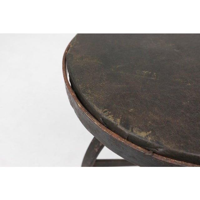 Industrial Black Metal Stool with Frame, France, 1920s For Sale - Image 11 of 15