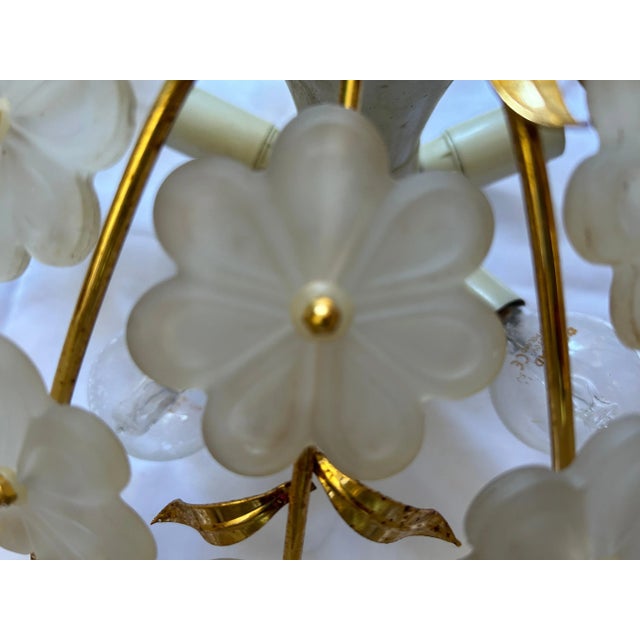 Gold Glacier Flower Murano Ceiling Light, 1980s For Sale - Image 8 of 9