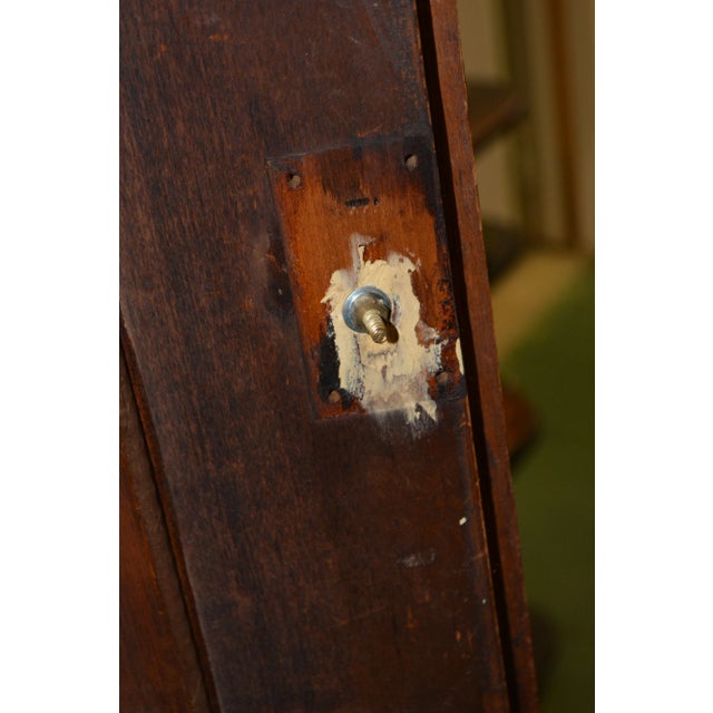 Antique Wooden Single Door Armoire Wardrobe W/ Base Drawer - Coat Closet For Sale - Image 13 of 17