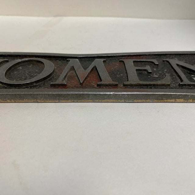 Metal Vintage 1941 Cast Aluminum Women Door Plaque For Sale - Image 7 of 13