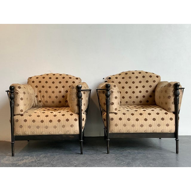 This exceptional pair of "Montecito" lounge chairs is a definitive example of the bold, oversized elegance pioneered by...