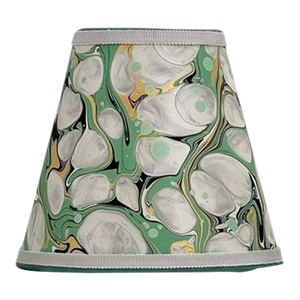Kelly Geen and Gray Marbled Paper Chandelier Shade - 3”x4”x4”