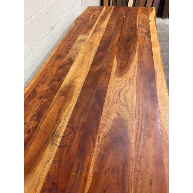 West Elm Live Edge Acacia Wood Dining Table For Sale - Image 15 of 18