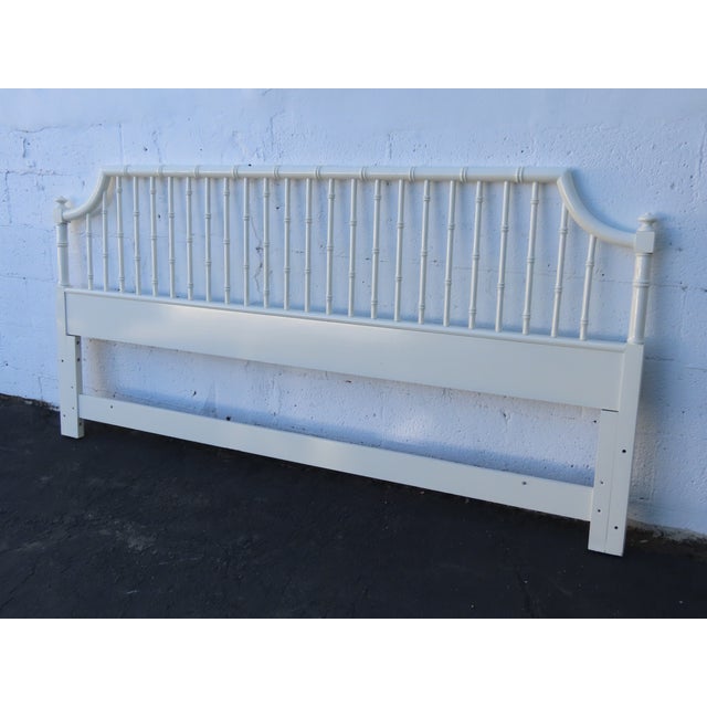Hollywood Regency Thomasville Hollywood Regency Faux Bamboo Painted King Size Headboard 6643 For Sale - Image 3 of 16
