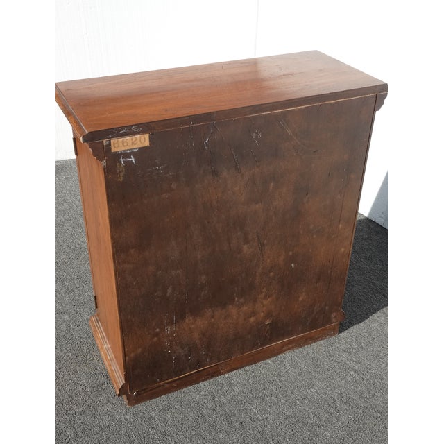 Vintage French Country Brown Side Table Cabinet W Two Doors For Sale - Image 14 of 14