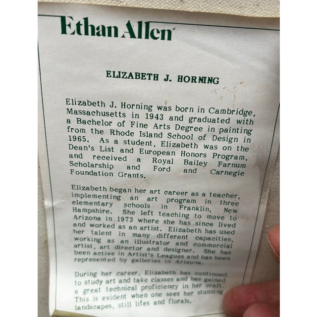 Vintage Impressionist Garden Landscape With Woman by Elizabeth Horning for Ethan Allen For Sale - Image 10 of 11
