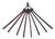 Art Deco Wooden and Wrought Iron Fan-Shaped Towel Rack, 1930s For Sale