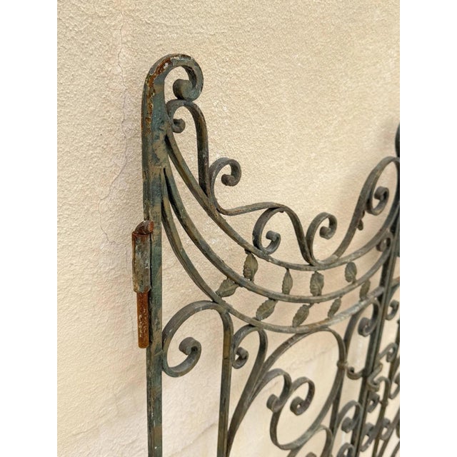 Antique Spanish Renaissance Scrolling Wrought Iron 57 X 45 Garden Entry Gate Set For Sale - Image 11 of 18