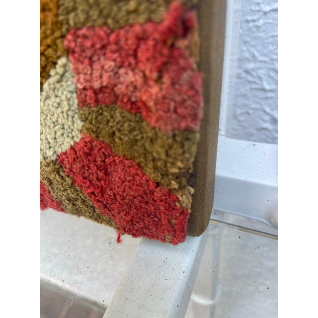 Large Antique Hooked Rug of a Lion With Palms For Sale - Image 12 of 12