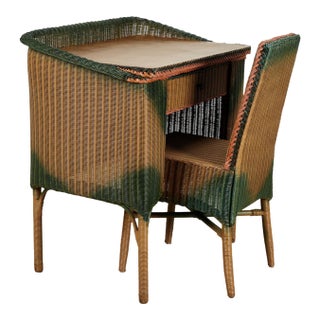 Two Piece Set of Antique Wicker by Lloyd Loom For Sale