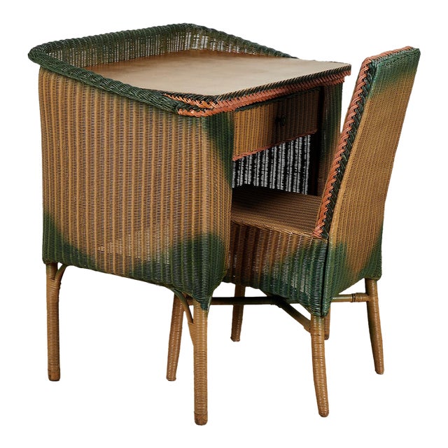 Two Piece Set of Antique Wicker by Lloyd Loom For Sale
