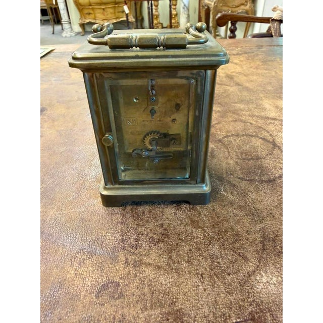 French Late 19th Century Carriage Clock, Brass Case, Circa 1890 For Sale - Image 4 of 16