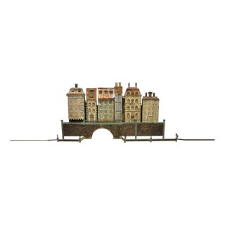 Curtis Jere Mid Century Modern Large Mixed Metal Copenhagen City Wall Sculpture For Sale