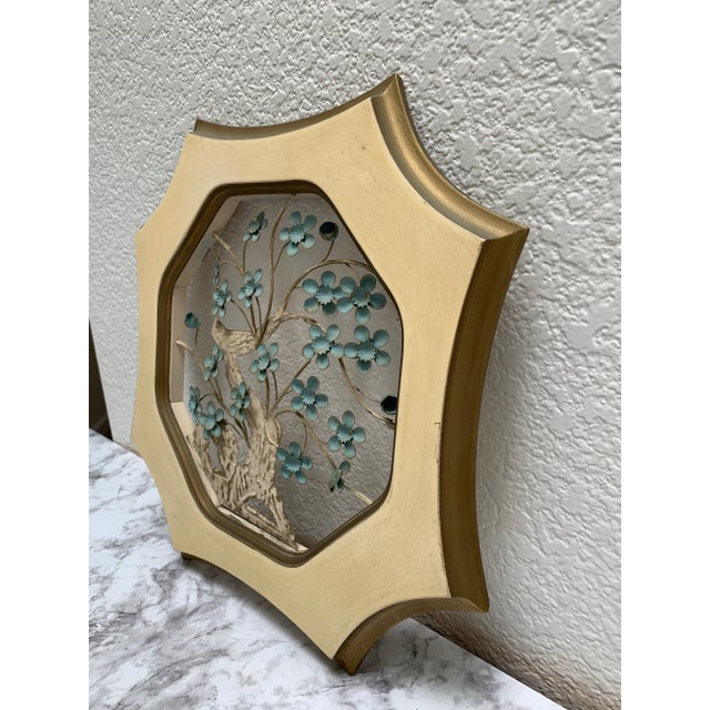 Chinoiserie Midcentury Asian Chinoiserie Cherry Blossom Wall Decor For Sale - Image 3 of 7