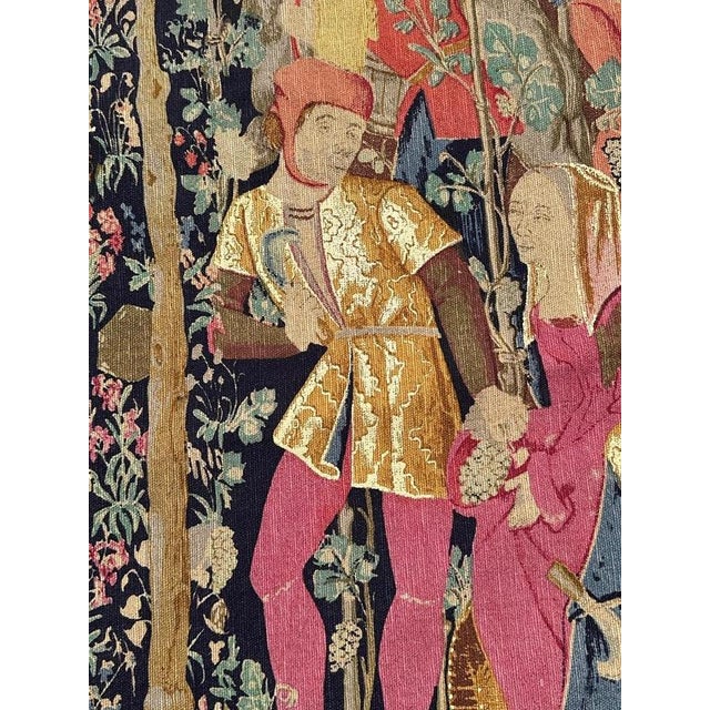 Vintage French Screen Printed by Hand Tapestry Vendanges Museum Design, 1970s For Sale - Image 9 of 18