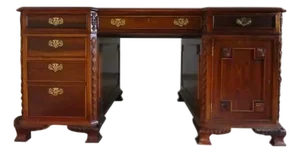 Early 20th Century Georgian Style Double Pedestal Mahogany Partners Desk