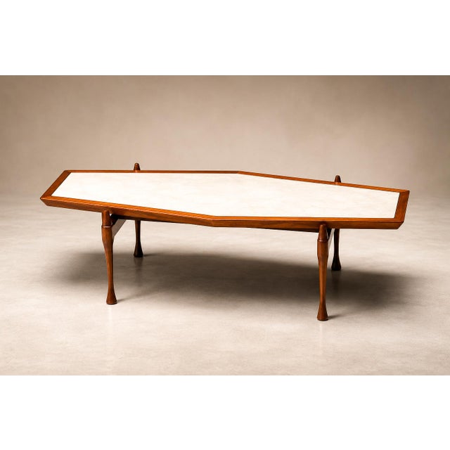 Brazilian Modern Coffee Table in Caviúna Wood and Marble by Bertomeu, Brazil, 1960s For Sale - Image 10 of 17