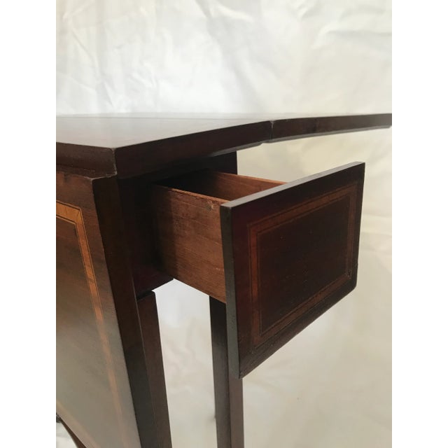 19th Century Inlaid Drop Leaf Table With Secret Compartment For Sale - Image 11 of 13