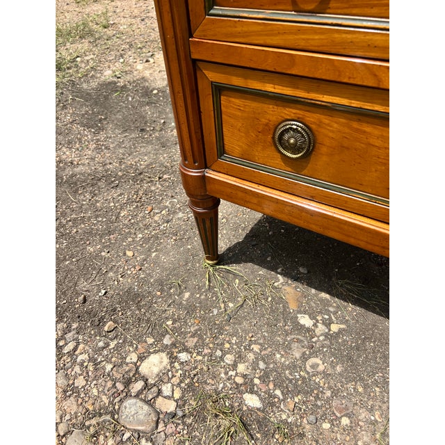 Late 19th Century French 19th Century Louis XVI Walnut Marble Top Chest of Drawers For Sale - Image 5 of 12