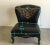 Florio Collection Black Leather Chair with Embroidery and Hand Painted Chinoiserie For Sale - Image 9 of 10