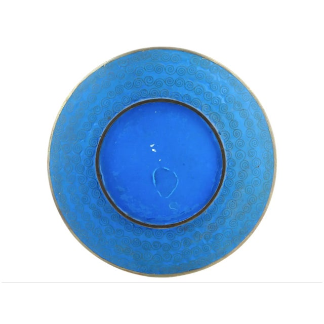 Late 19th Century Antique Meiji Japanese Cloisonne Goldstone Spotted Butterfly Plate For Sale - Image 5 of 5