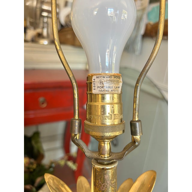 Mid 20th Century Vintage Frederick Cooper Brass Pineapple Table Lamp For Sale - Image 5 of 14