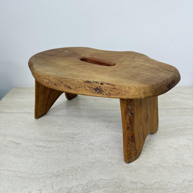 Brutalist Wood Side Table or Stool, 1970s For Sale - Image 9 of 18