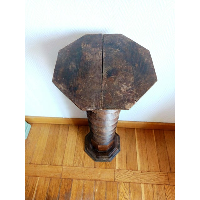 1950s Screw-on Press Stand in Carved Wood, 1950s For Sale - Image 5 of 8