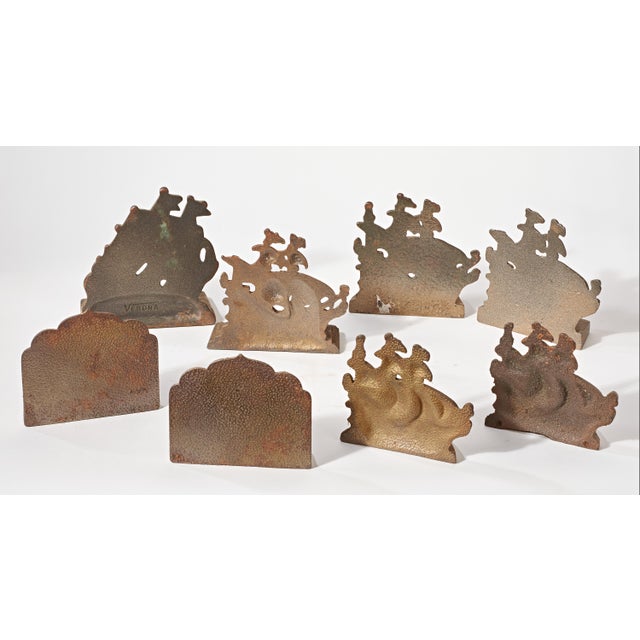 Traditional Collection of 8 Vintage Cast Iron Bookends - Sailing Ships For Sale - Image 3 of 3