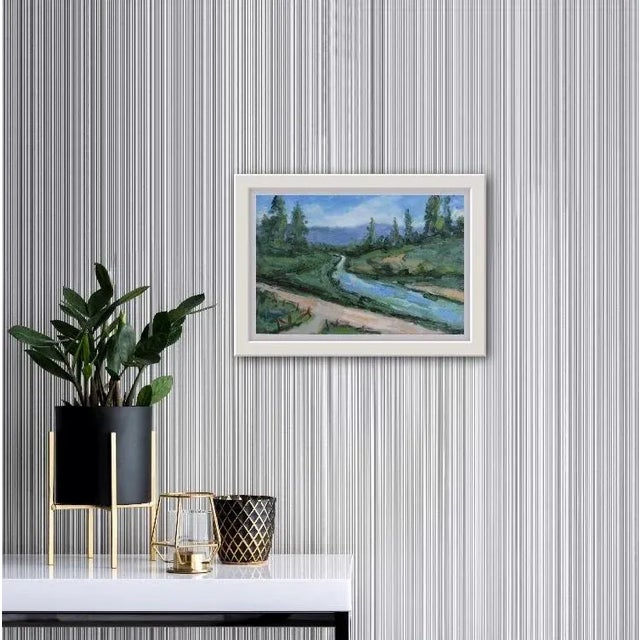 Original Oil Painting Landscape, Swimming Hole For Sale - Image 4 of 12