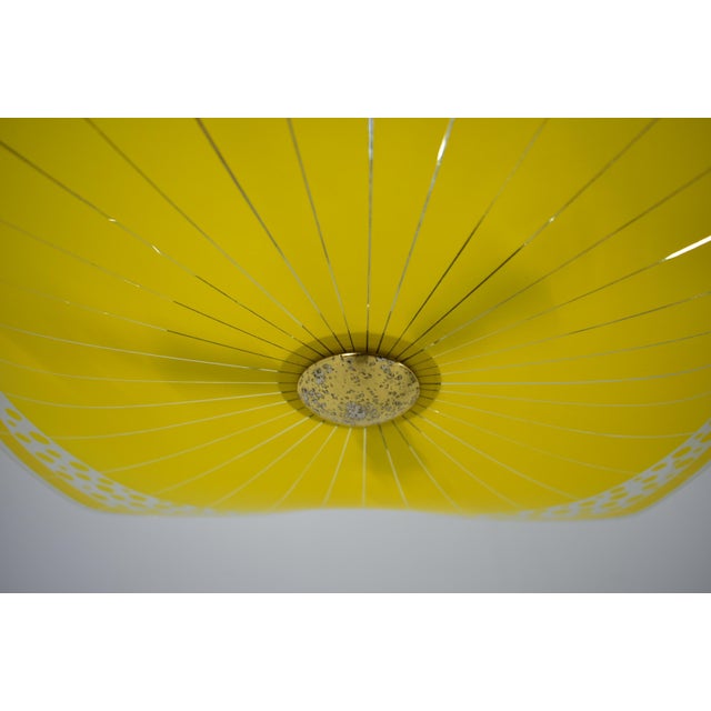 Yellow Mid-Century Glass Pendant, 1960s For Sale - Image 8 of 15