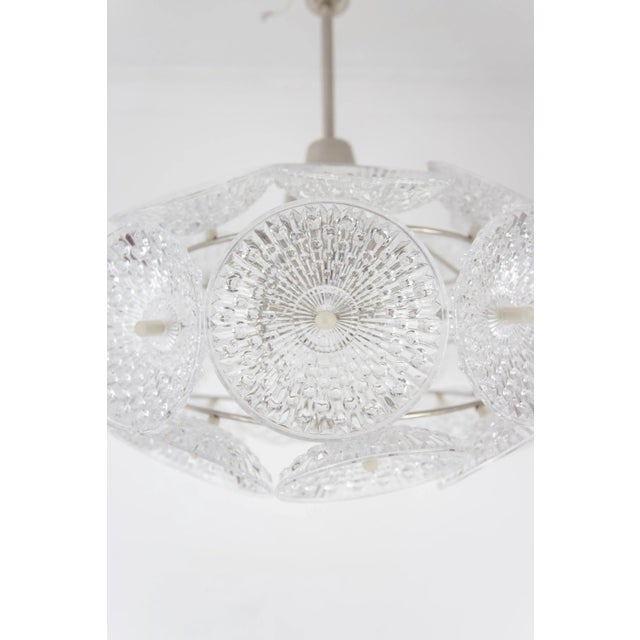 Space Age Design Glass Chandelier, 1970s, in Flawless conditions. Designed 1960 to 1969 Up to 250V (Europe/UK...