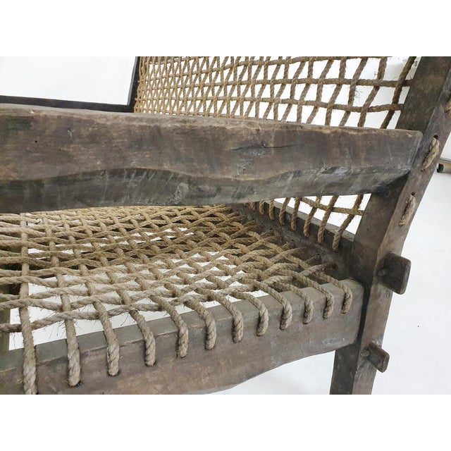 Wood Dutch Oak and Rope Sofa, 1960s For Sale - Image 7 of 12