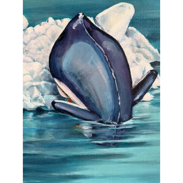 Plastic Sofía Cristina Jiménez, Inflatable Emperor Penguin Chicks on a Small Iceberg Landscape, Acrylic Painting, 2023 For Sale - Image 7 of 11