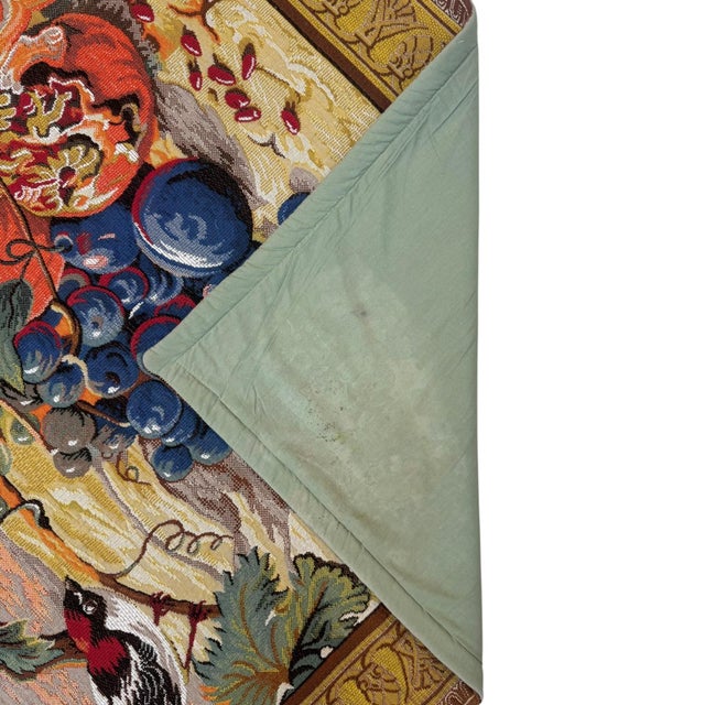 1970s Vintage French Still Life Tapestry, 1970s, Floral & Fruit Composition, 6' X 8' For Sale - Image 5 of 5