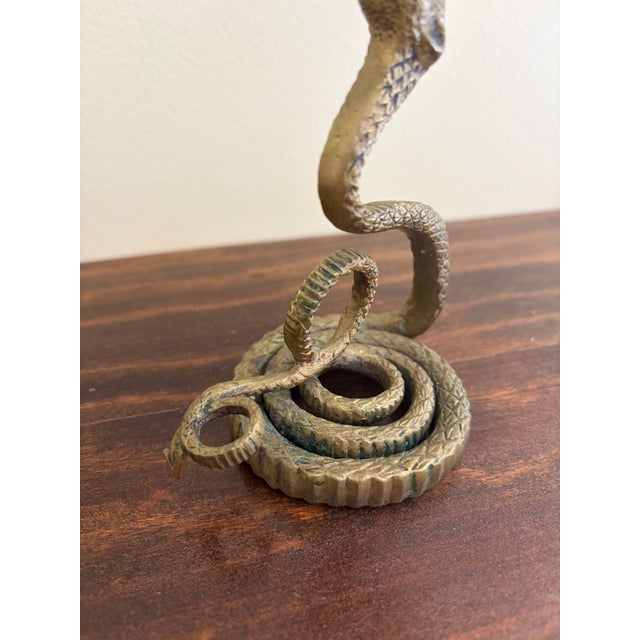 Pair of French Art Deco Brass Serpent Candle Holders, Circa 1920s For Sale - Image 12 of 14