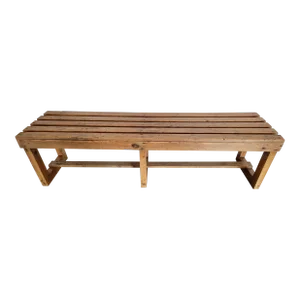 Antique Slatted Wooden Bench From North Eastern England - Circa 1890