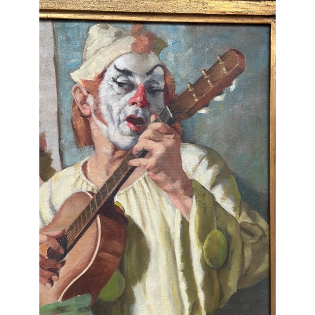 Philippe de Rougemont, Woman and Clown, 1950s, Oil Painting on Canvas, Framed For Sale - Image 15 of 18