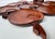 Mid-Century Modern Vintage Caribcraft Mahogany Apple Snack Plates and Cups, Set of 13 For Sale - Image 3 of 15