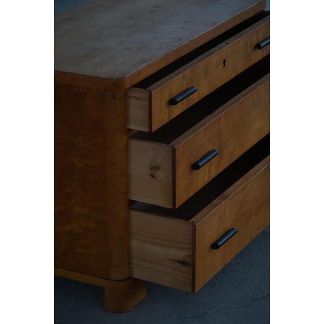 1930s Scandinavian Art Deco Chest of Drawers in Birch, 1930s For Sale - Image 5 of 18