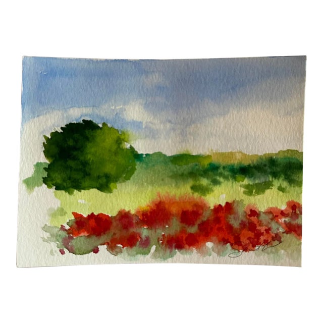 Signed Original Watercolor Landscape by Nancy Smith For Sale
