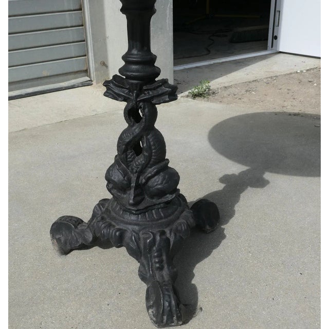 Cast Iron and Oak Pub Table, 1950s For Sale - Image 3 of 6