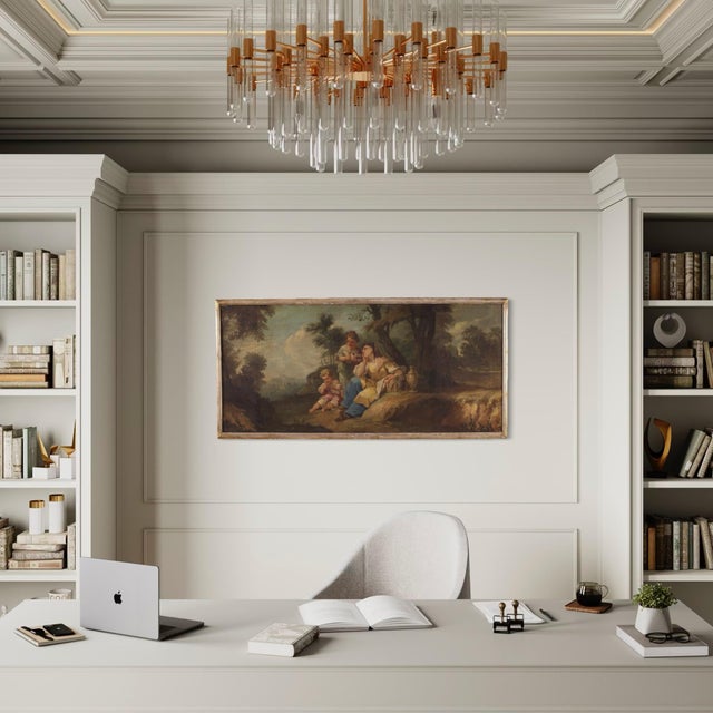 French Artist, Rococo Genre Scene, 1770, Oil on Canvas For Sale - Image 13 of 16